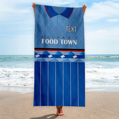 Grimsby 1996 Away Shirt - Personalised Lightweight, Microfibre Retro Beach Towel - 150cm x 75cm