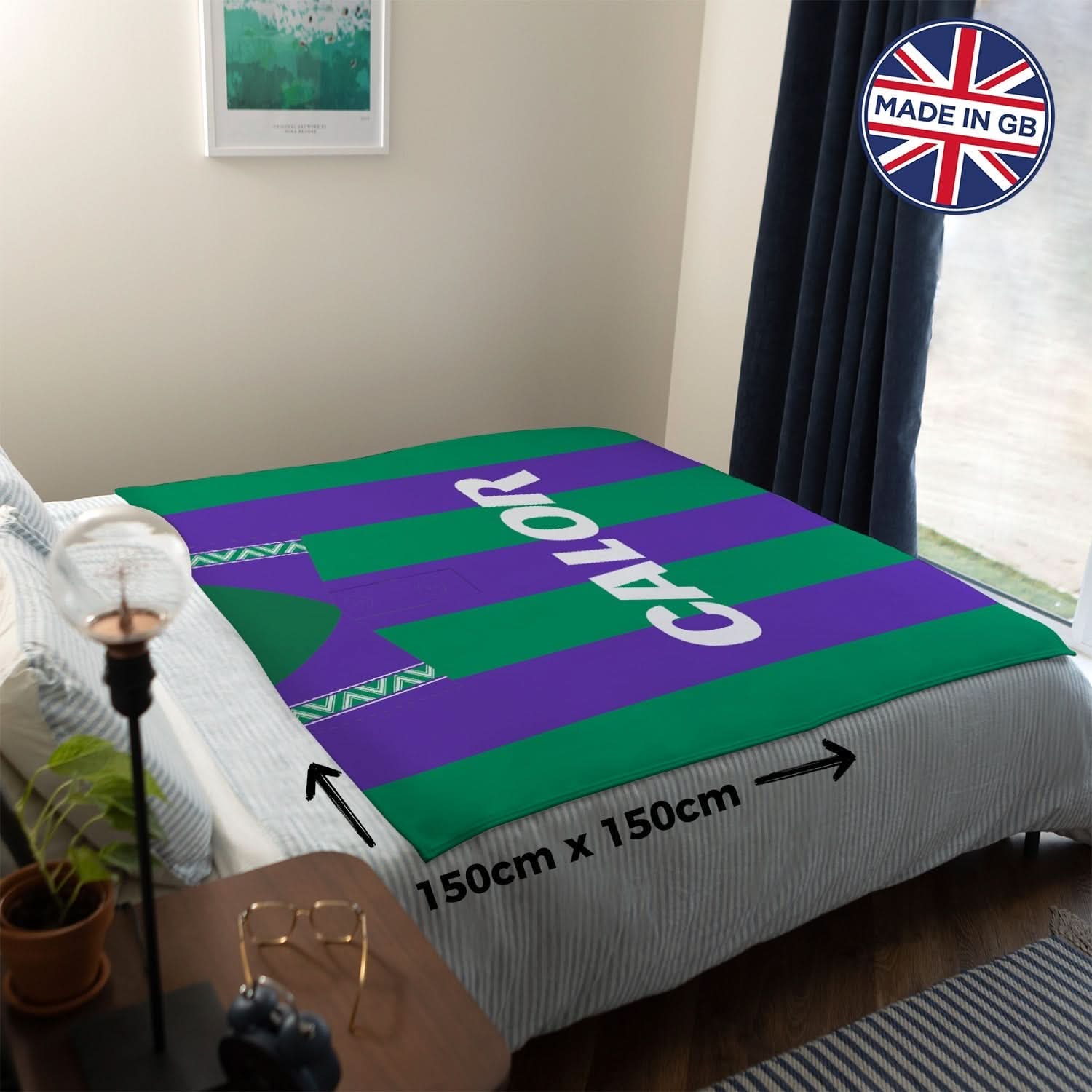 Hibernian - 1994 Away - Personalised Retro Fleece Blanket 150cm X 150cm