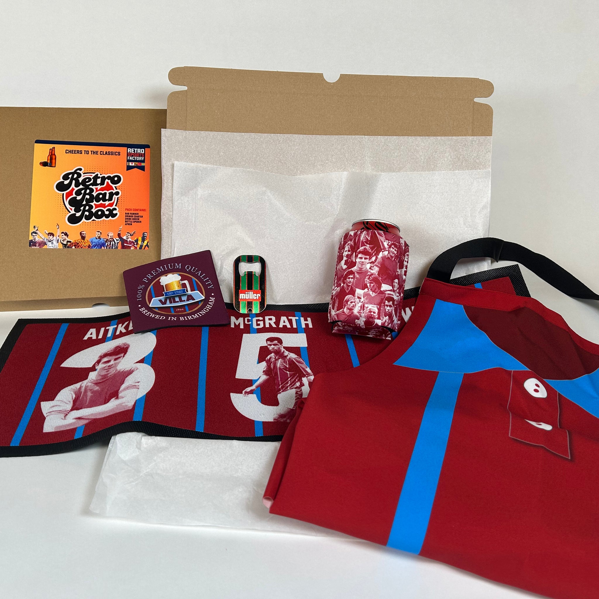 Aston Villa - Retro Bar Box - The Perfect Time Capsule Gift Box for Football Lovers