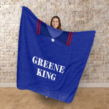 Ipswich Retro 1996 Home Shirt - Personalised Retro Fleece Blanket 150cm X 150cm