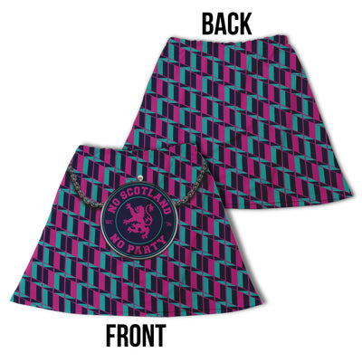 No Scotland No Party - Retro Blue & Pink - WC26 - Novelty Kilt
