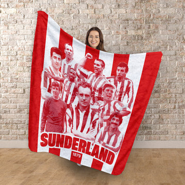 Sunderland - Legends Montage - Luxury Fleece Blanket 150cm X 150cm