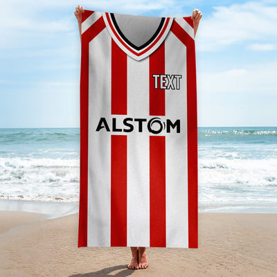 Lincoln 1999 Home Shirt - Personalised Lightweight, Microfibre Retro Beach Towel - 150cm x 75cm