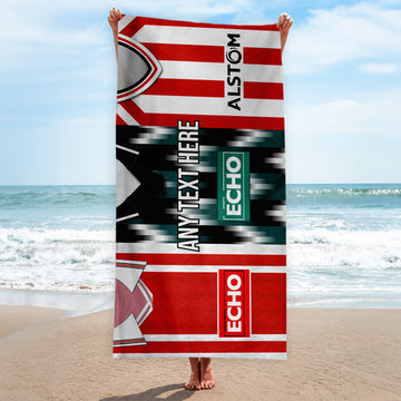 Lincoln Three Shirt Design - Personalised Lightweight, Microfibre Retro Beach Towel - 150cm x 75cm