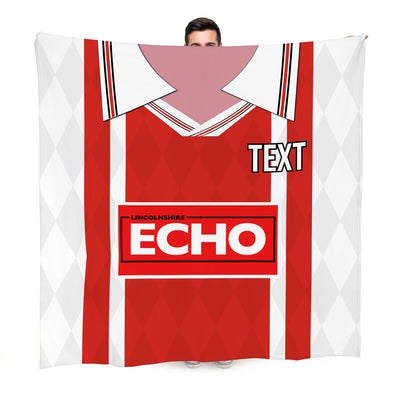 Lincoln 1997 Home Shirt - Personalised Retro Fleece Blanket 150cm X 150cm