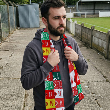 Liverpool Shirt Montage - Knitted Eyelet Football Scarf