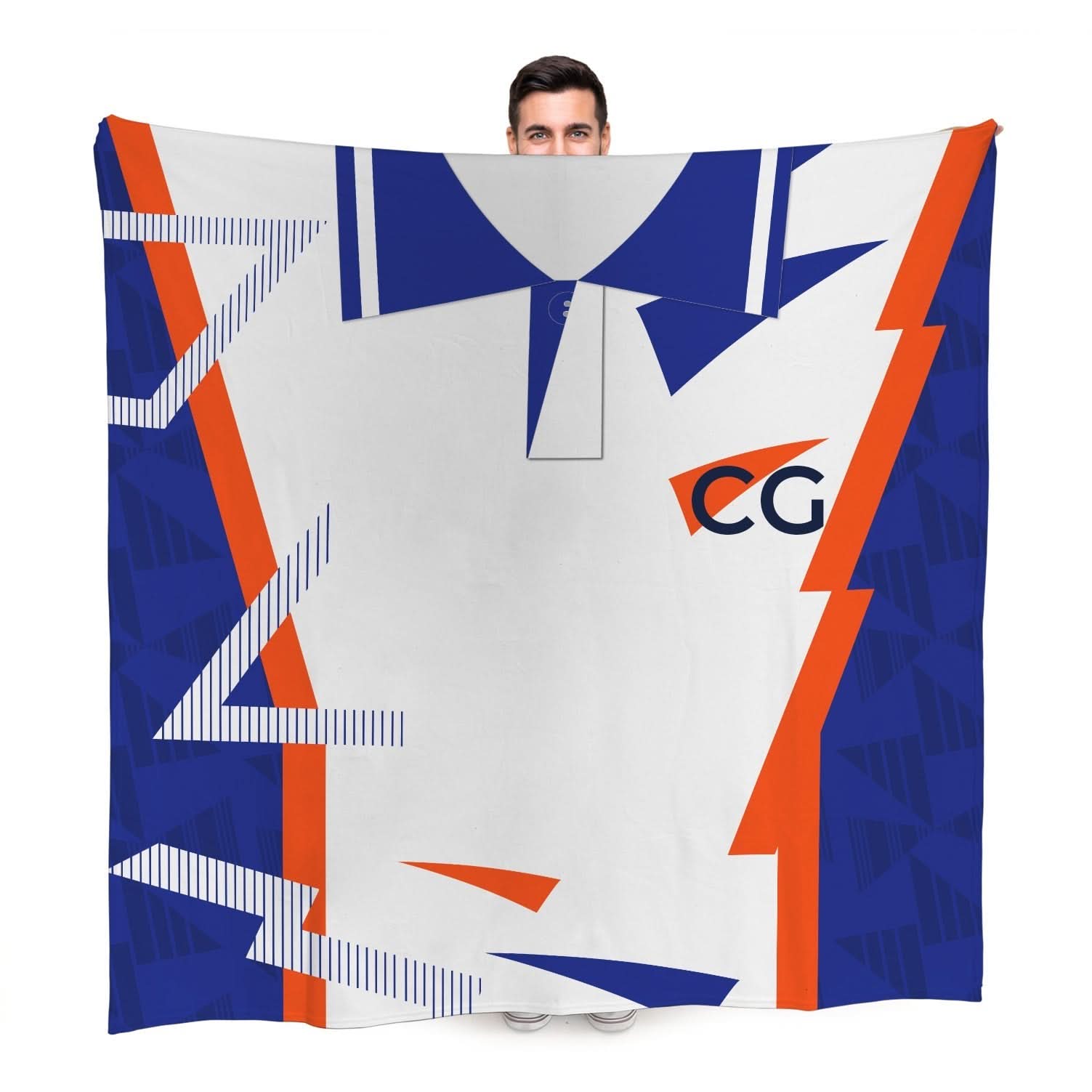 Luton - 1992 Home Shirt - Personalised Retro Fleece Blanket