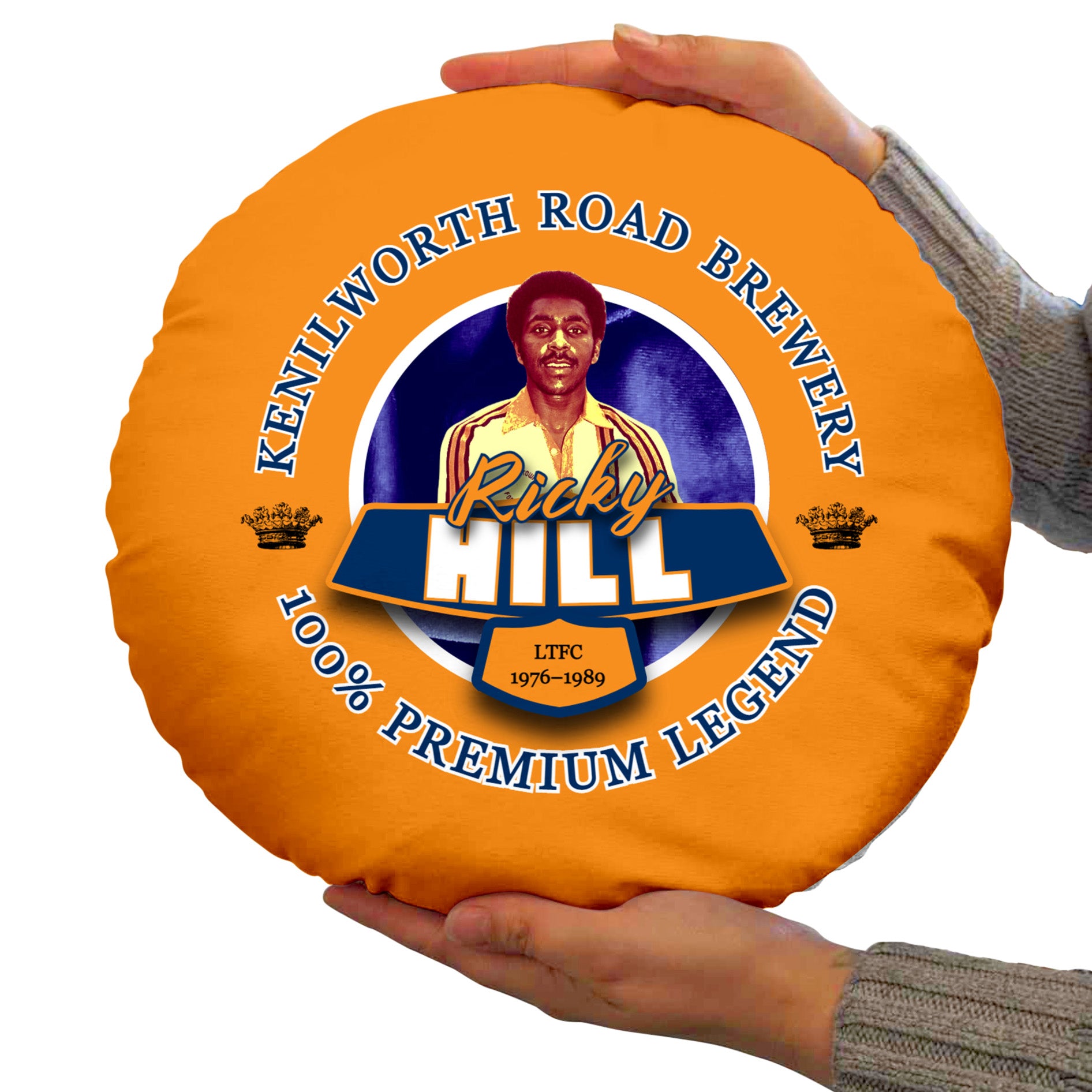 Luton Ricky Hill - Football Legends - Circle Cushion 14"