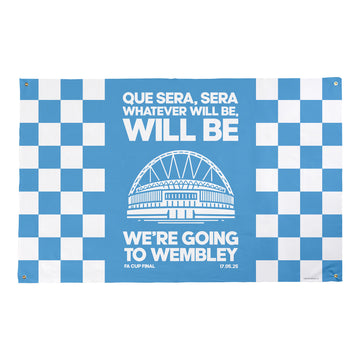 Manchester Blue - Que Sera, Sera - Banner - Chequered - Two Sizes