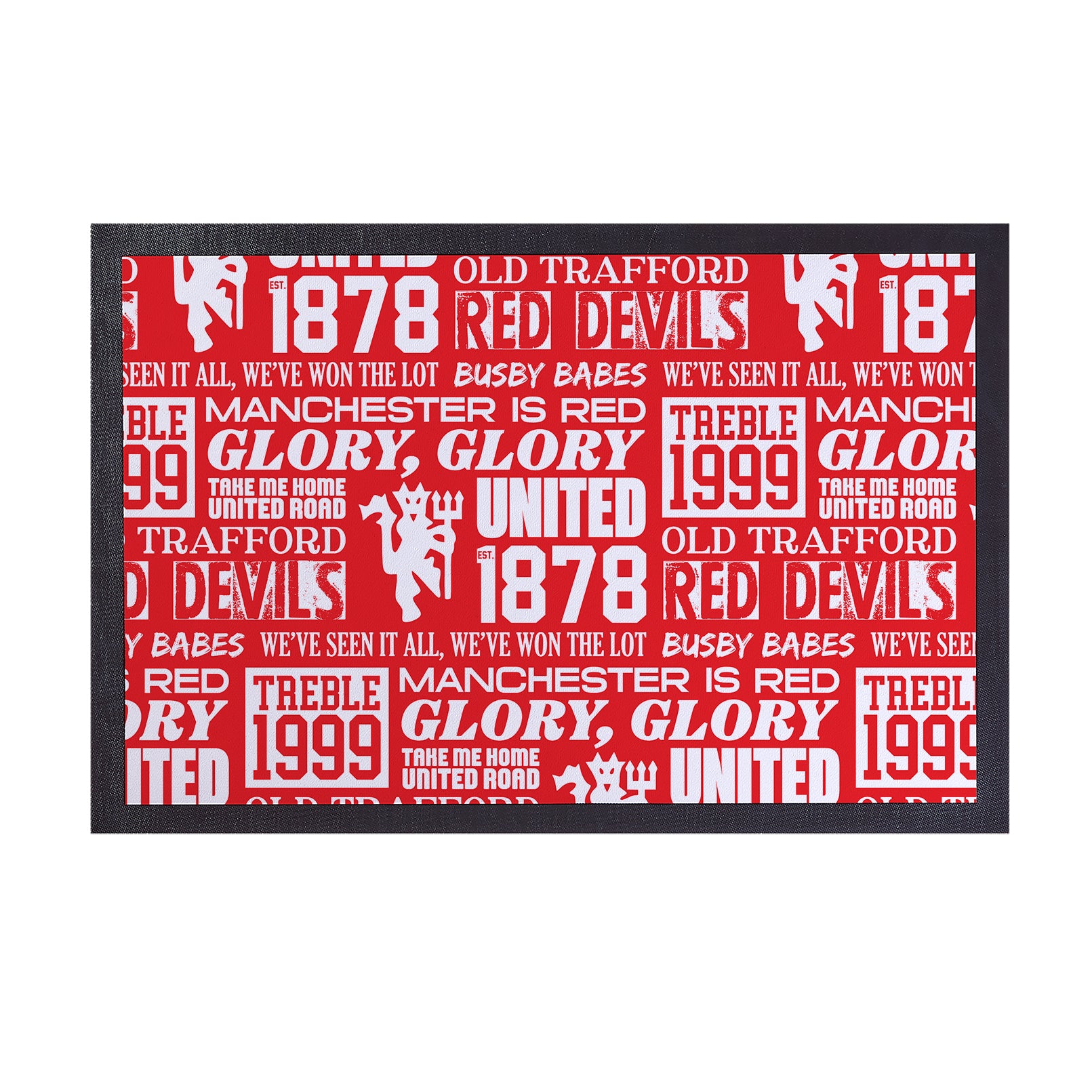 Manchester Red - Word Montage - Door Mat - 60cm x 40cm