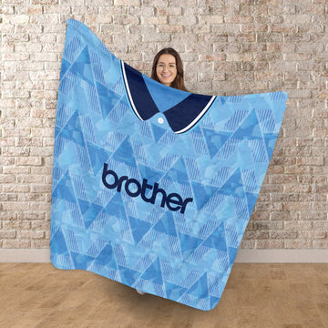 Manchester Blue Retro - 1989 Home Shirt - Retro Fleece Blanket