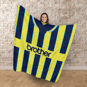 Manchester Blue Retro - 1998 Home Shirt - Retro Fleece Blanket