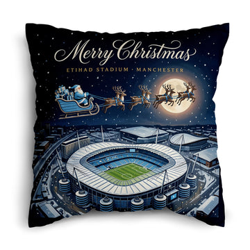 Manchester Blue Christmas Stadium - Cushion - Two Sizes