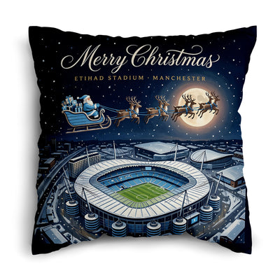 Manchester Blue Christmas Stadium - Cushion - Two Sizes