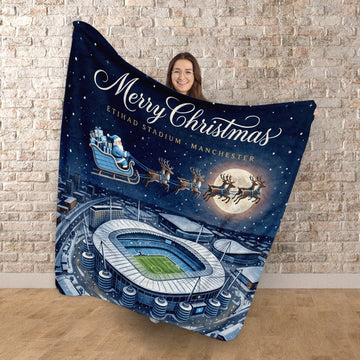 Manchester Blue Christmas Stadium - Luxury Fleece