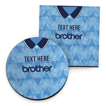Manchester Blue 1989 Home Shirt - Personalised Drink Coaster - Square Or Circle