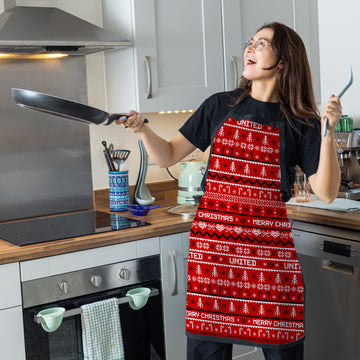 Manchester Red Xmas Jumper Pattern - Apron