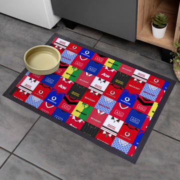 Manchester Red Kit Montage - Retro Door Mat - 60cm x 40cm