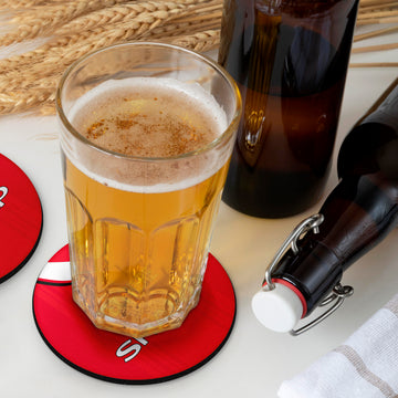 Manchester Red 1999 Home Shirt - Personalised Drink Coaster - Square Or Circle