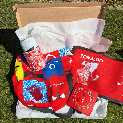 Retro Manchester Red Football Mystery Gift Box – Classic Man Cave Accessory