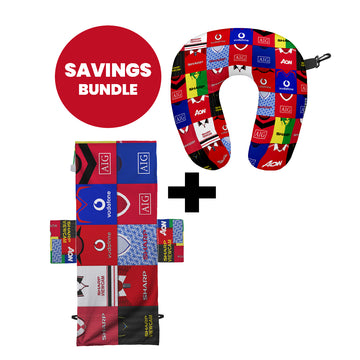 Manchester Red - Kit Montage Travel Pillow + Sunbed Towel Bundle