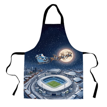 Manchester Blue Christmas Stadium Apron - white cutout
