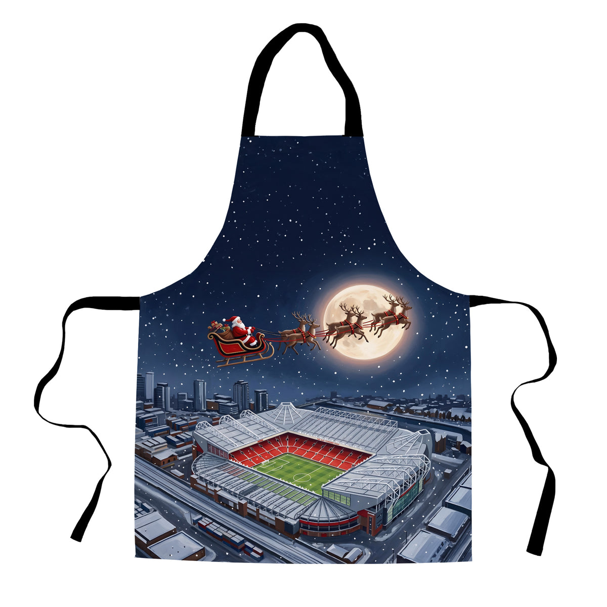 Manchester Red Christmas Stadium Apron - white cutout