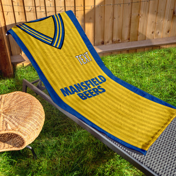Mansfield 1989 Home Shirt - Personalised Lightweight, Microfibre Retro Beach Towel - 150cm x 75cm