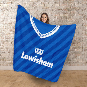 Millwall-- 1987 Home Shirt - Personalised Retro Fleece Blanket