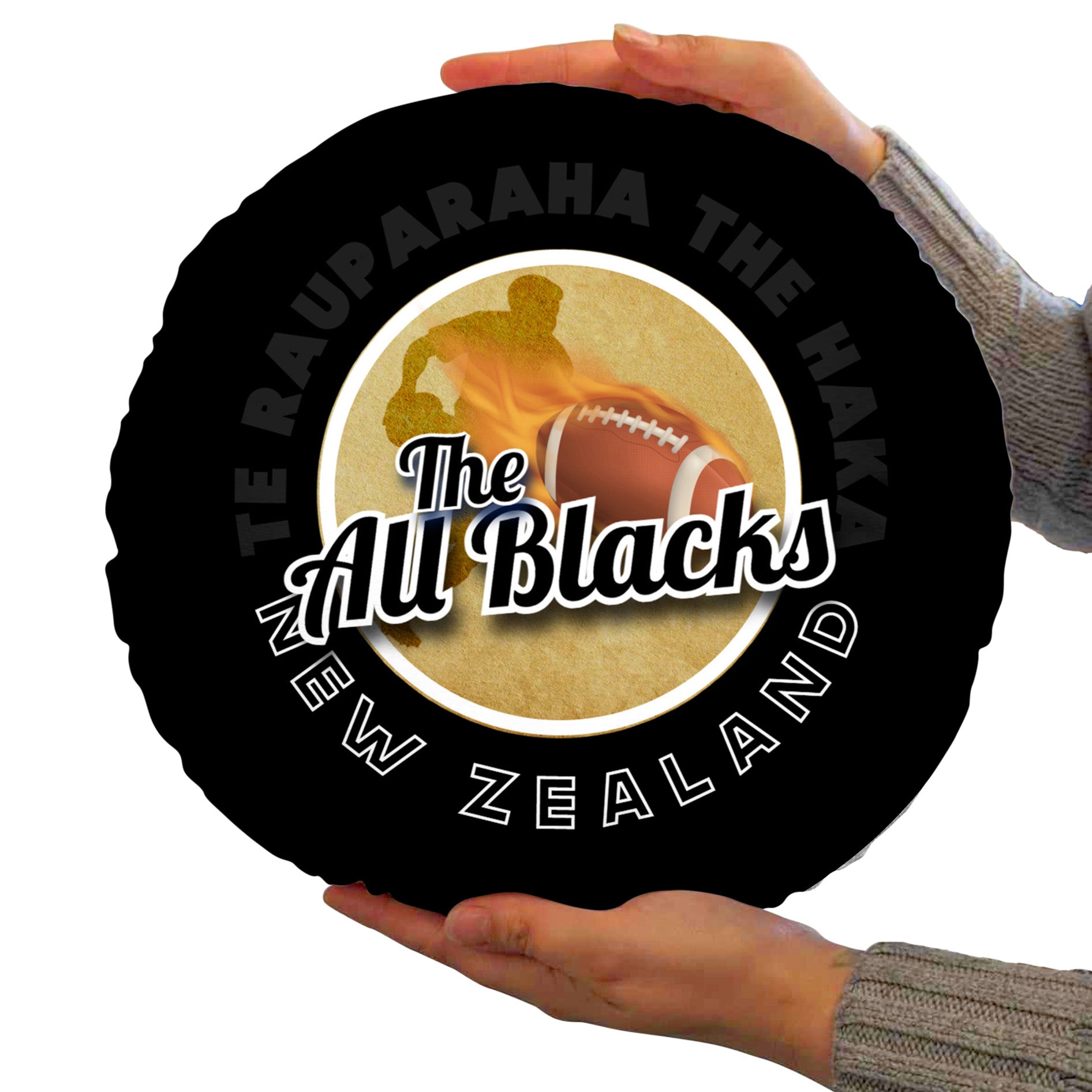 New Zealand Rugby Union All Blacks  - Legend Collection - Circle Cushion 14"