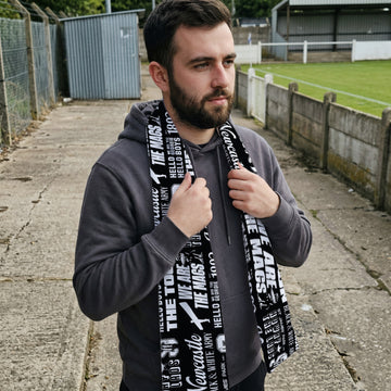 Newcastle Word Montage - Knitted Eyelet Football Scarf