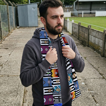 Newcastle Shirt Montage - Knitted Eyelet Football Scarf
