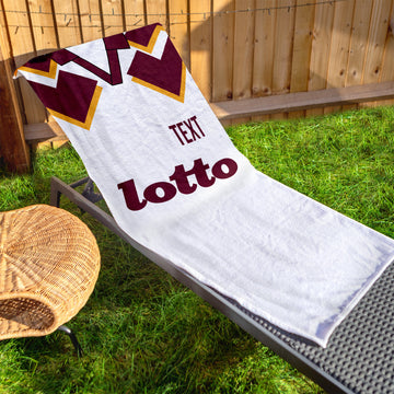 Northampton 1995 Away Shirt - Personalised Lightweight, Microfibre Retro Beach Towel - 150cm x 75cm
