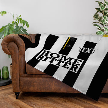 Notts C 1990 Home Shirt - Personalised Retro Fleece Blanket 150cm X 150cm