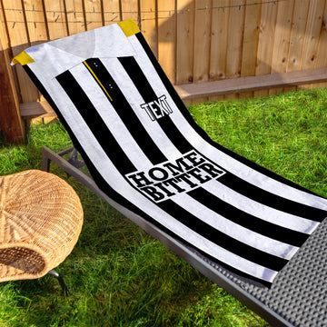 Notts C 1990 Home Shirt - Personalised Lightweight, Microfibre Retro Beach Towel - 150cm x 75cm