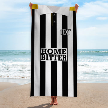 Notts C 1990 Home Shirt - Personalised Lightweight, Microfibre Retro Beach Towel - 150cm x 75cm