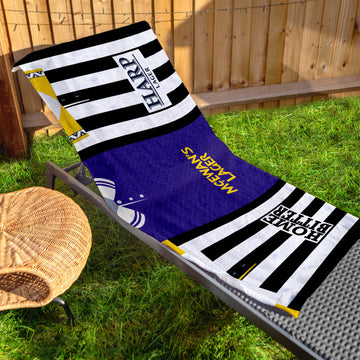 Notts C Three Shirt Design - Personalised Lightweight, Microfibre Retro Beach Towel - 150cm x 75cm