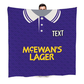 Notts C 1991 Away Shirt - Personalised Retro Fleece Blanket 150cm X 150cm