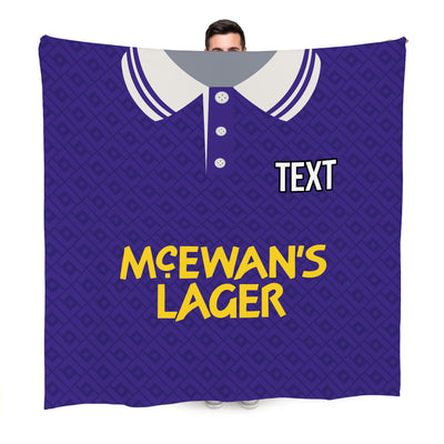 Notts C 1991 Away Shirt - Personalised Retro Fleece Blanket 150cm X 150cm