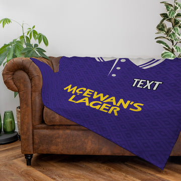 Notts C 1991 Away Shirt - Personalised Retro Fleece Blanket 150cm X 150cm