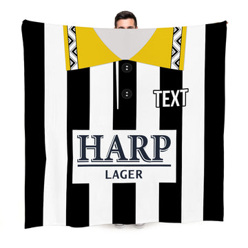 Notts C 1994 Home Shirt - Personalised Retro Fleece Blanket 150cm X 150cm