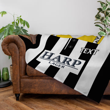 Notts C 1994 Home Shirt - Personalised Retro Fleece Blanket 150cm X 150cm