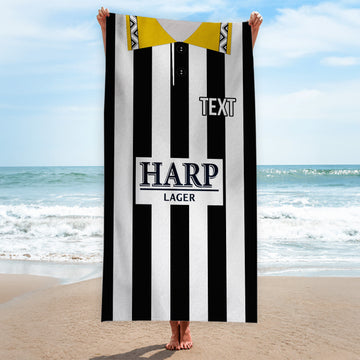 Notts C 1994 Home Shirt - Personalised Lightweight, Microfibre Retro Beach Towel - 150cm x 75cm