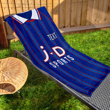 Oldham 1993 Home Shirt - Personalised Lightweight, Microfibre Retro Beach Towel - 150cm x 75cm