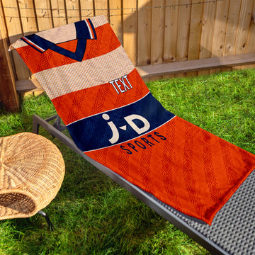 Oldham 1995 Away Shirt - Personalised Lightweight, Microfibre Retro Beach Towel - 150cm x 75cm