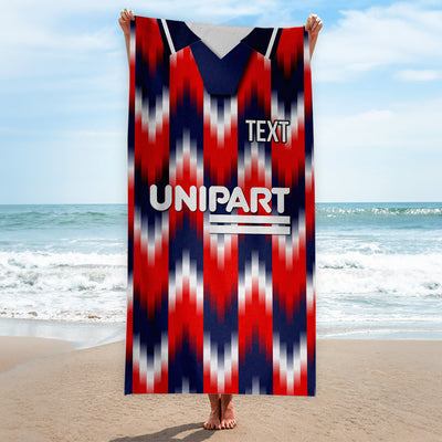 Oxford 1993 Away Shirt - Personalised Lightweight, Microfibre Retro Beach Towel - 150cm x 75cm
