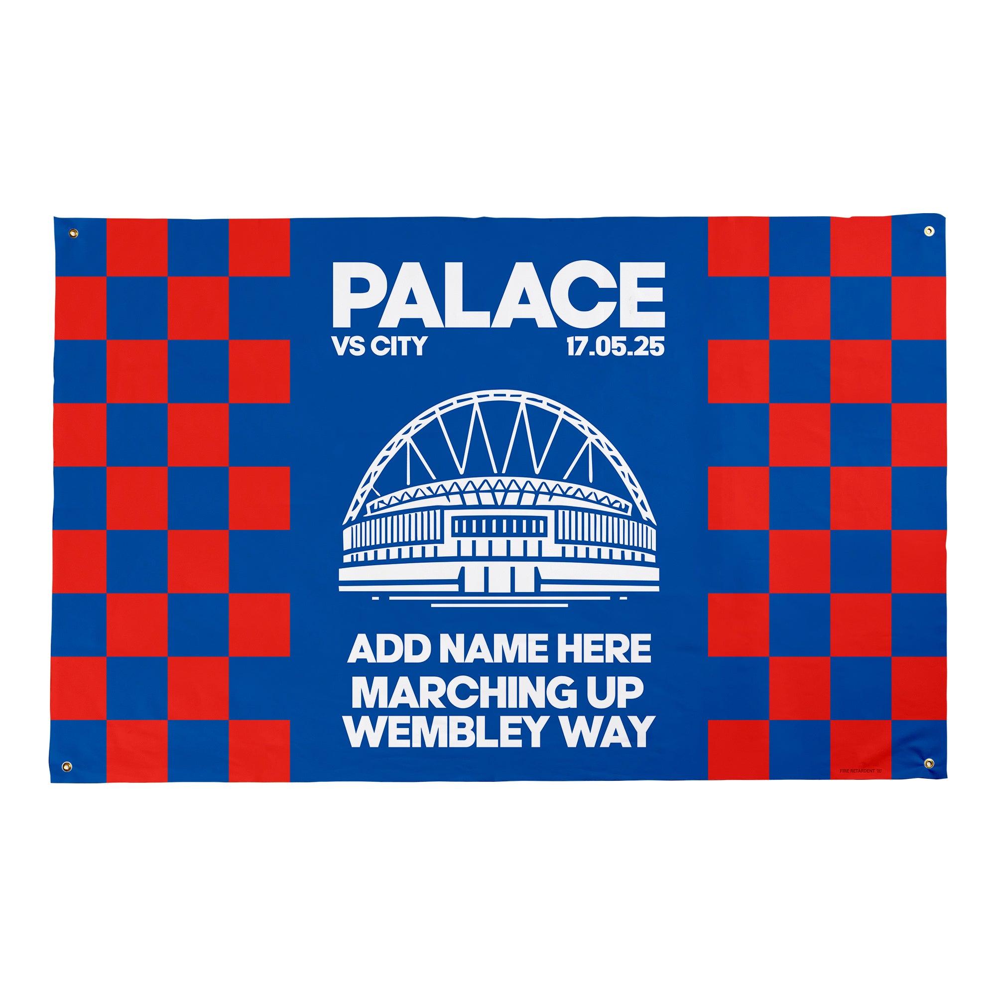Crystal Palace - Cup Final - Personalised Banner - Chequered - Two Sizes