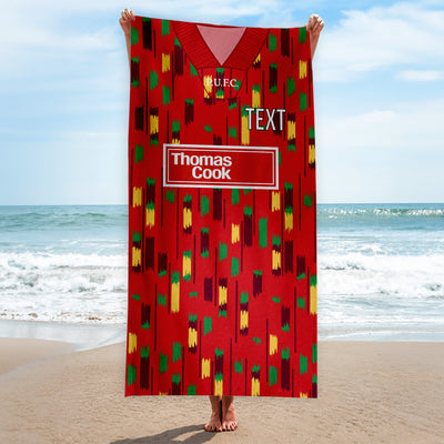 Peterborough 1994 Away Shirt - Personalised Lightweight, Microfibre Retro Beach Towel - 150cm x 75cm
