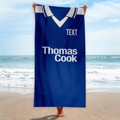 Peterborough 1996 Home Shirt - Personalised Lightweight, Microfibre Retro Beach Towel - 150cm x 75cm