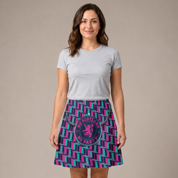 No Scotland No Party - Retro Blue & Pink - WC26 - Novelty Kilt